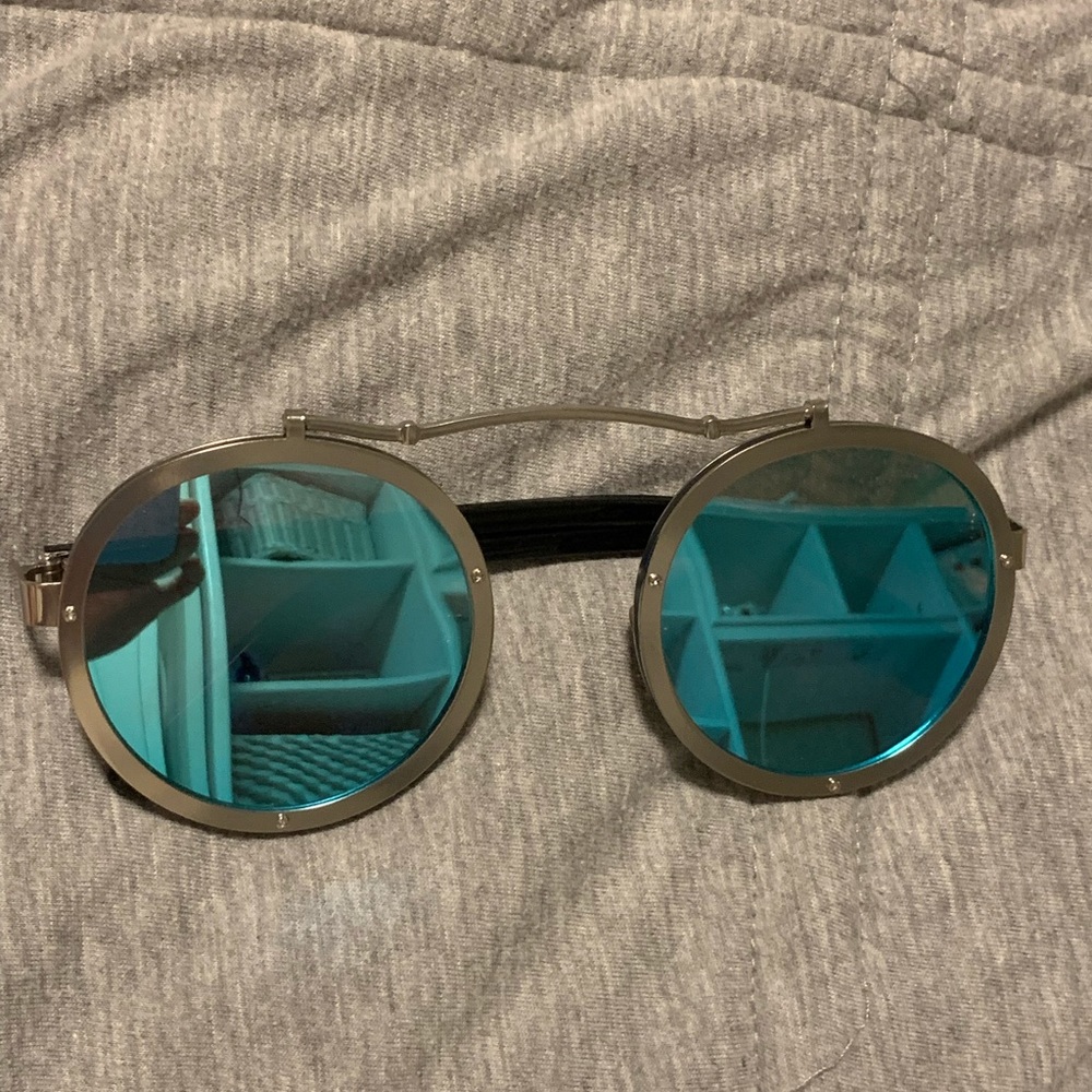 Funky New blue glasses.